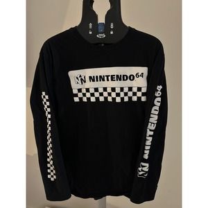 Nintendo 64 T Shirt‎ Mens Large Black N64 Video Game Retro Long Sleeve